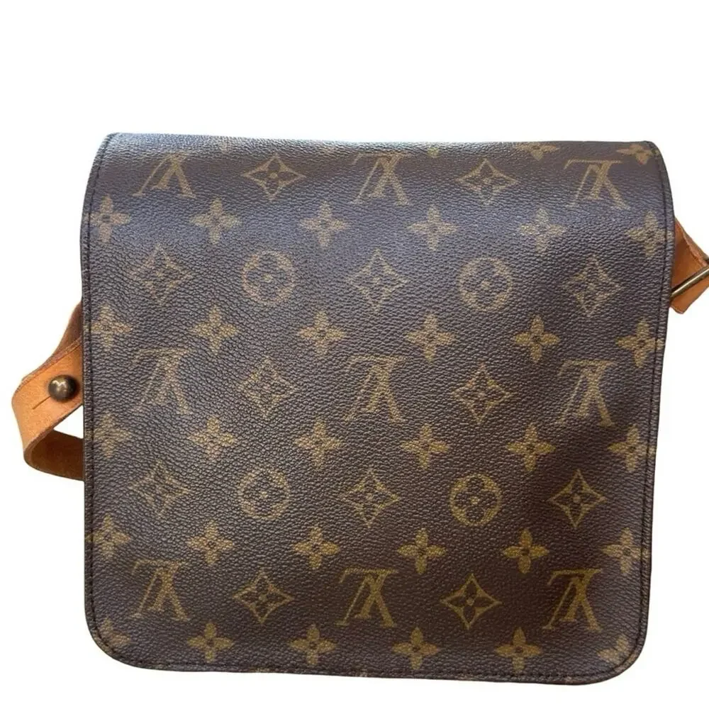 Louis Vuitton Monogram Cartouchiere Crossbody Vintage Brown Leather Shoulder Bag